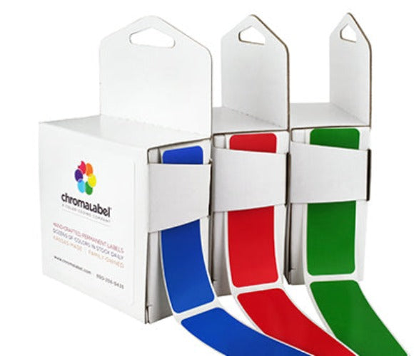 1" x 3" Color-Code Rectangular Inventory Labels: 250/Box