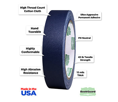 1" BookGuard™ Premium Cloth Book Binding Repair Tape: 15 yds