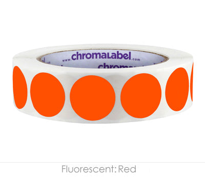 1" Permanent Round, Color-Code Dots: 1,000/Roll