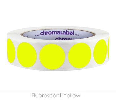 1" Permanent Round, Color-Code Dots: 1,000/Roll