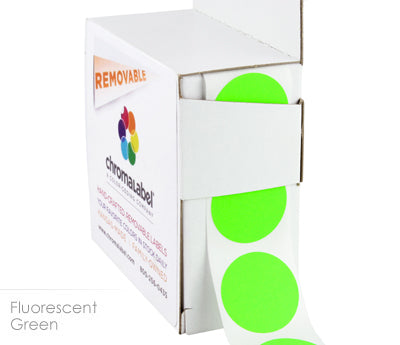 1" Removable Round, Color-Code Dots: 1,000/Box
