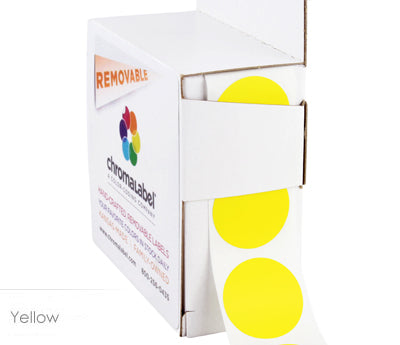 1" Removable Round, Color-Code Dots: 1,000/Box