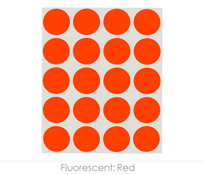 1" Permanent Round, Color-Code Dots: 1,000/Pack