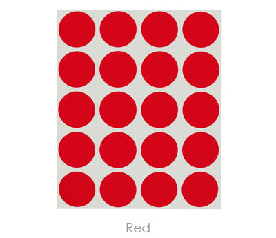 1" Removable Round Color-Code Dots: 1,000/Pack