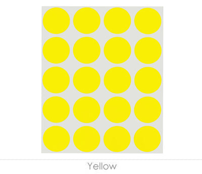 1" Removable Round Color-Code Dots: 1,000/Pack