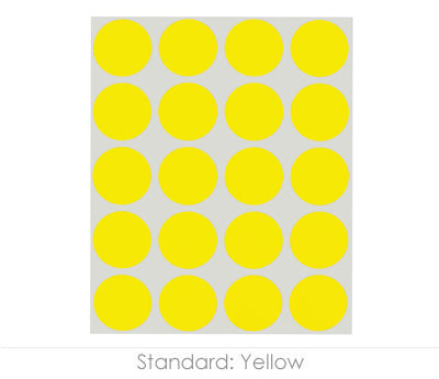 1" Permanent Round, Color-Code Dots: 1,000/Pack