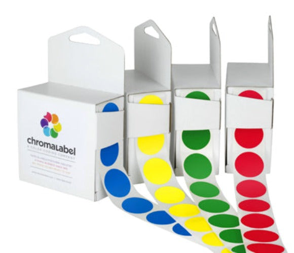 1" Permanent Round, Color-Code Dots: 1,000/Box