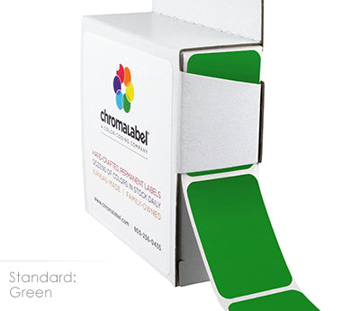 1" x 1-1/2" Color-Code Rectangular Inventory Labels: 250/Box