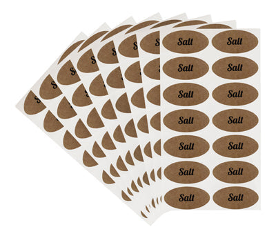 1" x 2" Oval True Kraft Pre-Printed Stickers - 112 Labels/Pack