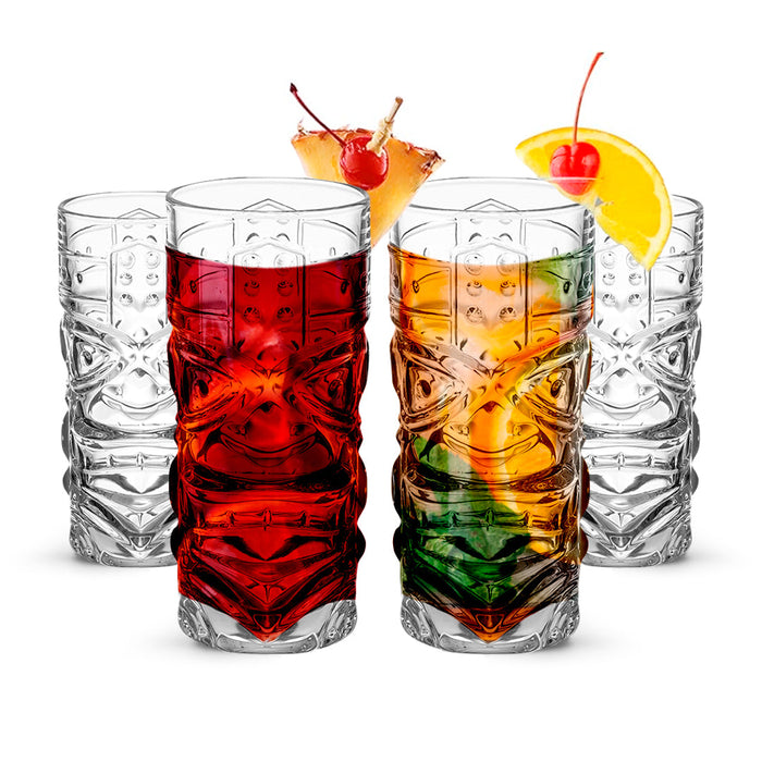 Clear Tiki Glasses, Set of 4 or 6 - 450 ML