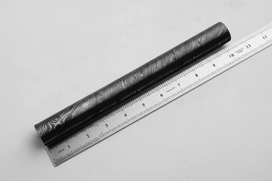 Damascus Steel Rod 10 Inch Round Pattern Welded Bar for Ring Making