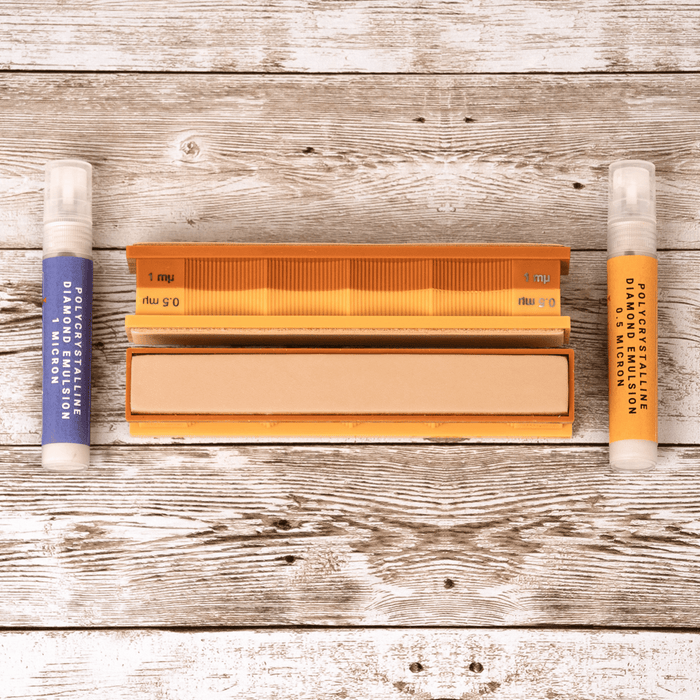1/0.5 Micron Diamond Emulsion and Leather Strops Pack