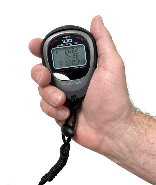 100 Memory Water and Shock Resistant Stopwatch