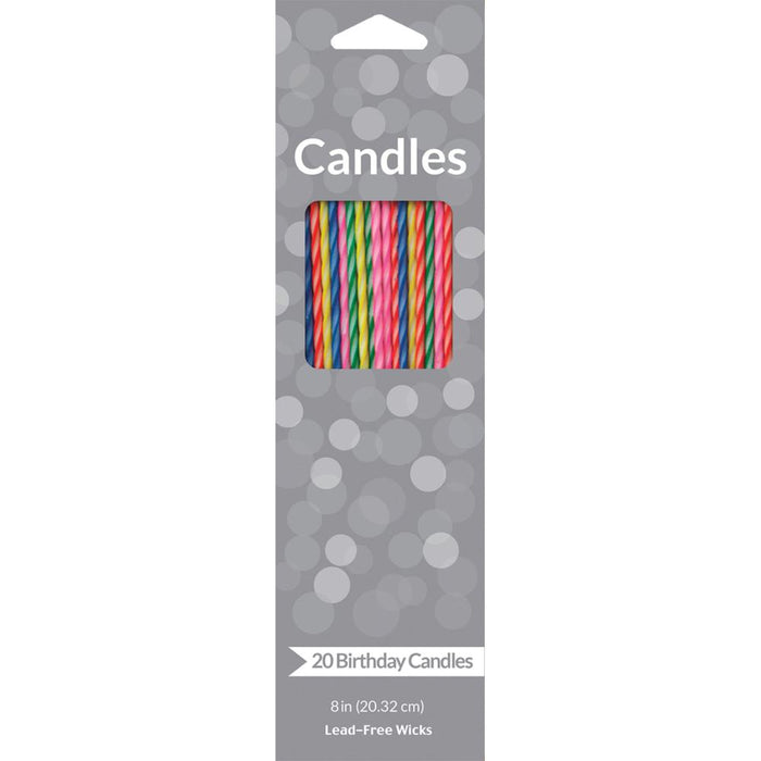 Bulk Striped Party Candles (240 per Case)