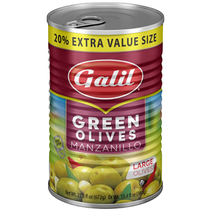 Green Olives | Manzanillo | 15-17 | 23 oz | Galil