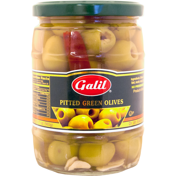 Green Olives | Pitted | Jar | 19.7 oz | Galil