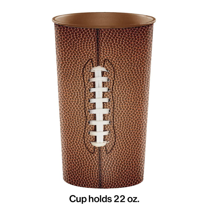 Bulk Football 22 oz Plastic Stadium Cups (20 per Case)