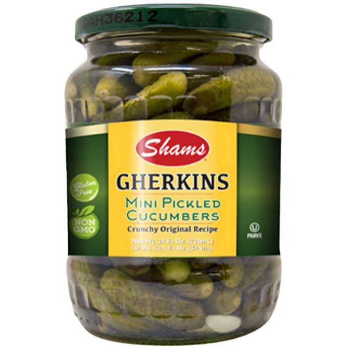 Mini Gherkin Pickles | 24 oz | Shams