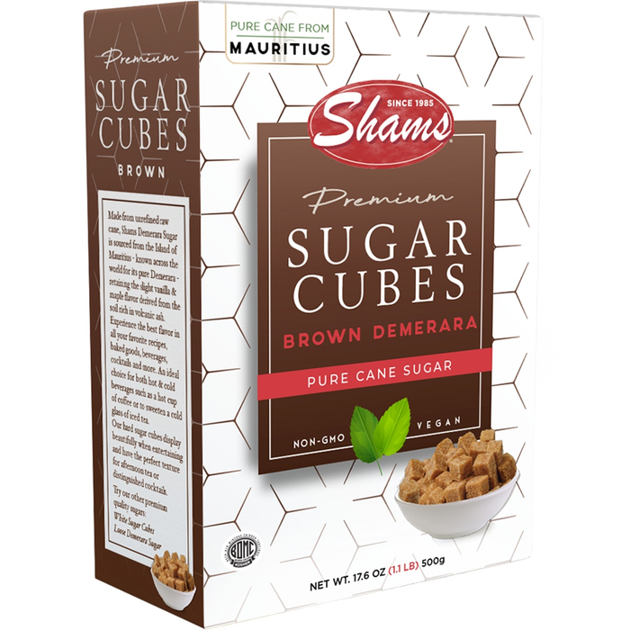 Brown/Demerara Sugar Cubes | Box | 17.6 oz | Shams