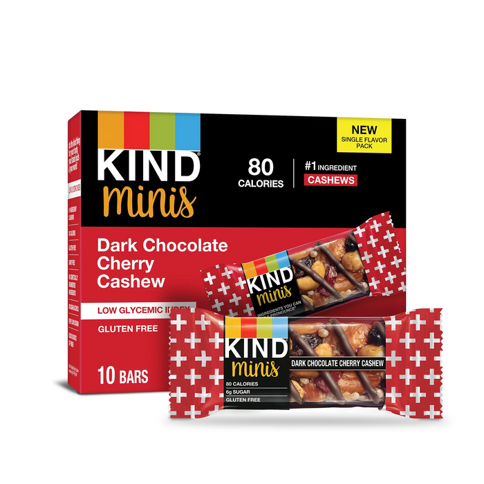 Kind Bar Mini Dark Chocolate Cherry Cluster - Case of 8 - 0.7 oz