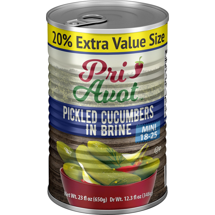 Cucumber Pickles | 18-25 Brine | 23 oz | Pri-Avot