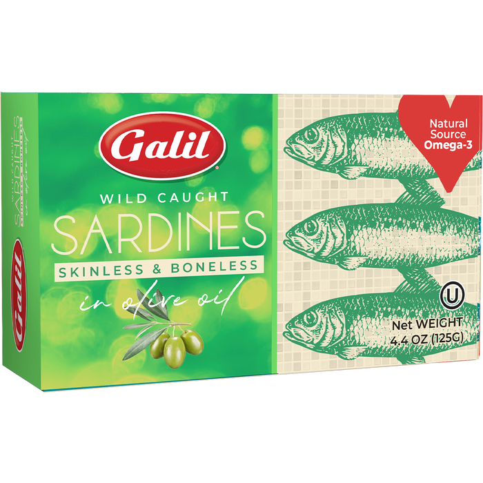 Sardines | Boneless & Skinless in Olive Oil | 4.4 oz | Galil