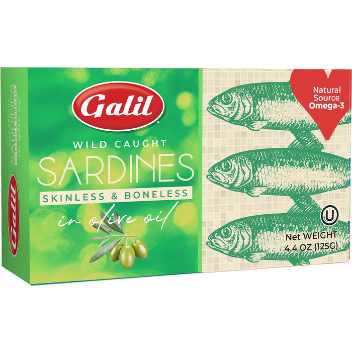 Sardines | Boneless & Skinless in Olive Oil | 4.4 oz | Galil