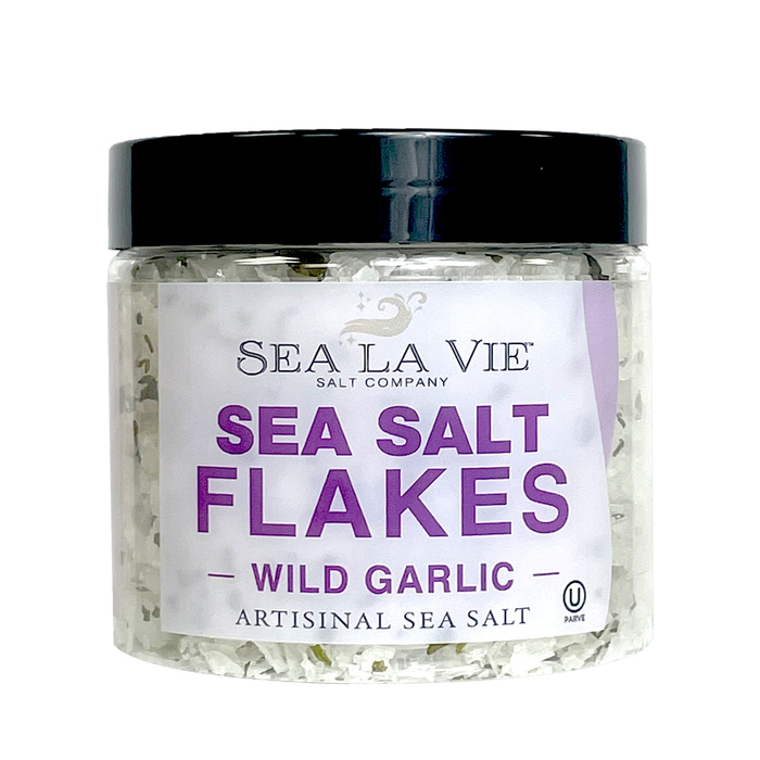 Gourmet Sea salt Flakes | Wild Garlic Sea Salt | Sea La Vie | 3.5 oz