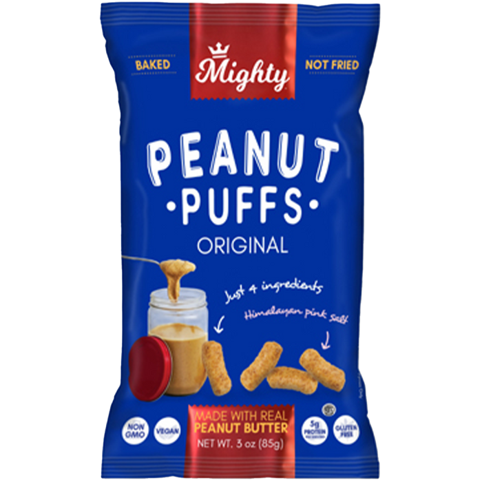 Peanut Butter Puffs Snack | Gluten Free & Vegan | 3.0 oz | Mighty