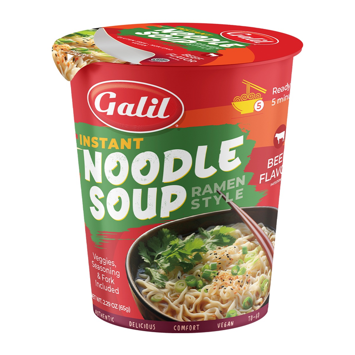 Galil Instant Cup Soup | Beef | Gluten Free Rice Ramen