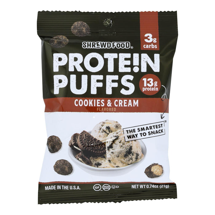 Shrewd Food - Protn Puff Cookies/cream - Case Of 16-.74 Oz