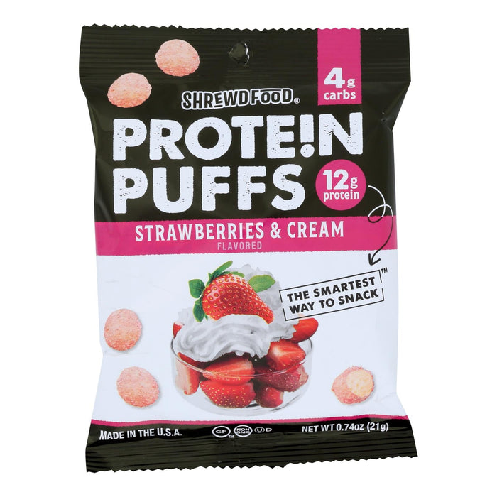 Shrewd Food - Protn Puff Strawberry Cream - Case Of 16-.74 Oz