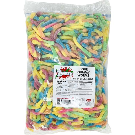 Neon Sour Worms | Bulk | 80 oz | Bulk