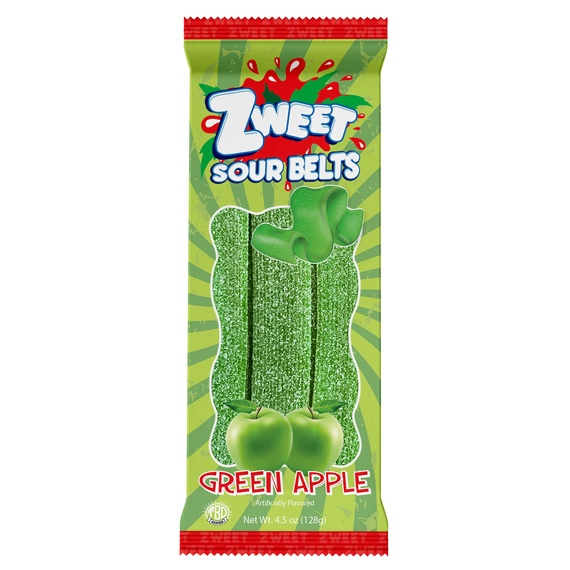 Sour Apple Belts | Go-Pack | Zweet | 4.5 oz