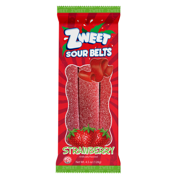 Sour Strawberry Belts | Zweet | Go-Pack | 4.5 oz