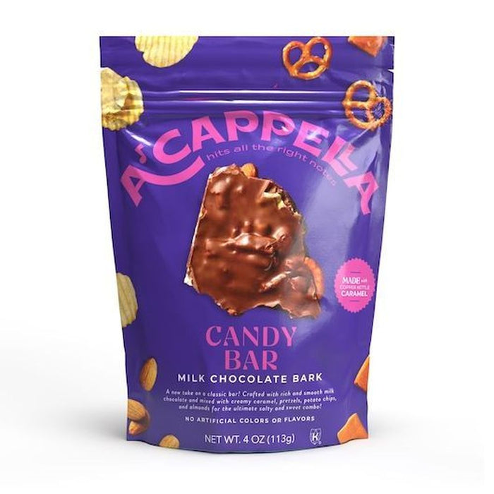 Acappella Bark Candy Bar, 3.4 oz (Pack of 6) - Salty Sweet Combo