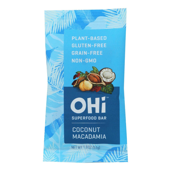 Ohi Coconut Macadamia Superfood Bars - 1.8 Oz, 8-Pack