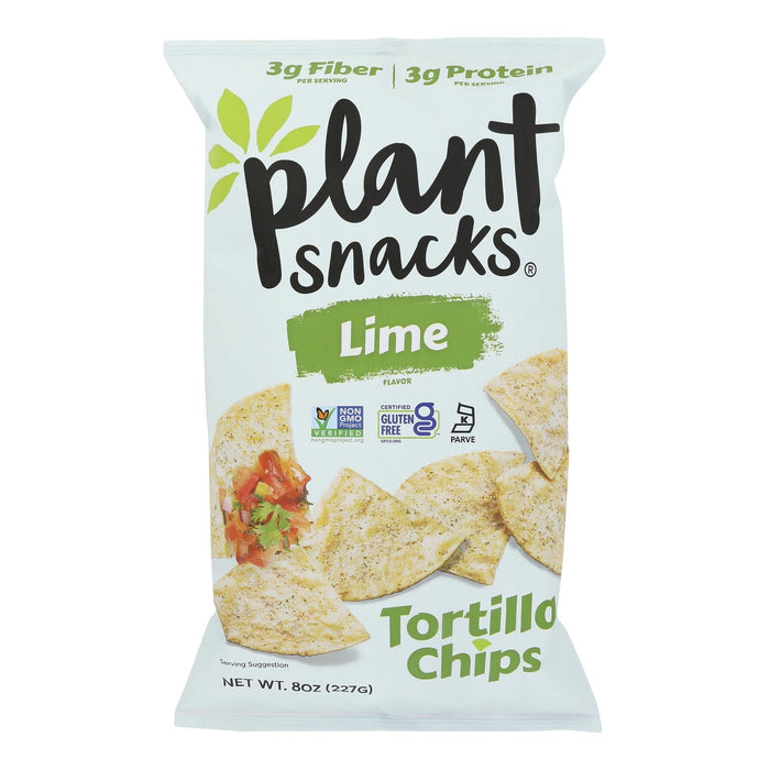 Plant Snacks Tortilla Chips Lime, 8 oz Case of 9