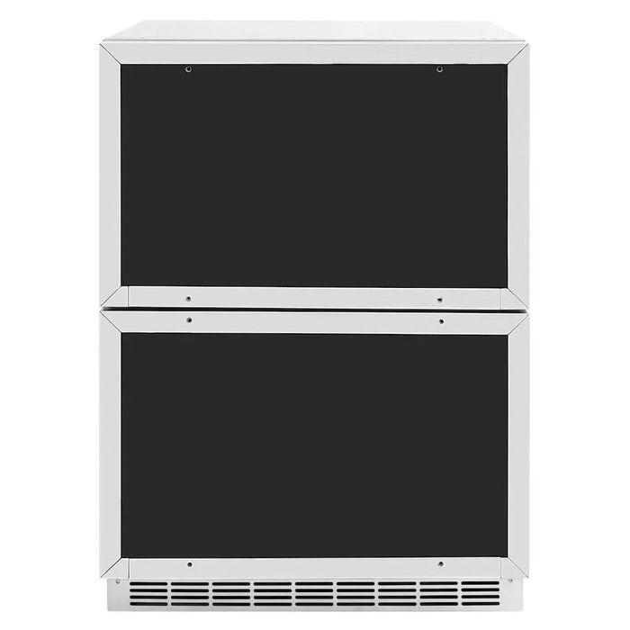 ZLINE 24" Touchstone 168 Can Outdoor-Rated Dual Refrigerator Drawer, Panel Ready Gold, RDSPOZ-24-G