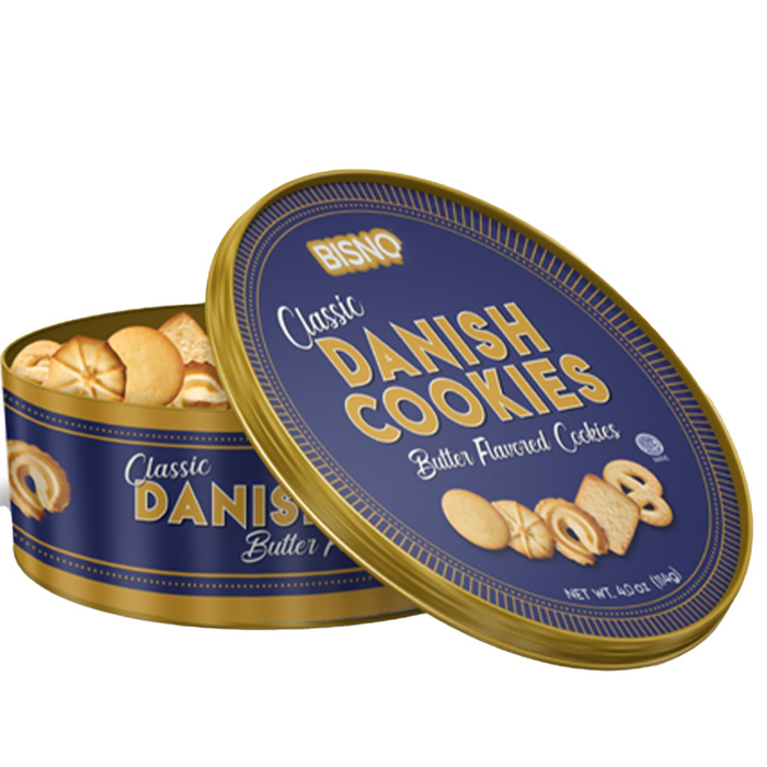 Danish Cookies Mini-Tin | Non-Dairy | Bisno | 4 oz