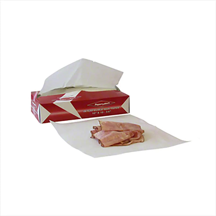 White Interfold Wax Sheet (12 x 500 Ct) - 10" x 10 3/4"