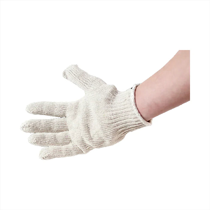 Cotton Gloves White/ Blue Band (12 pair/ pack) med