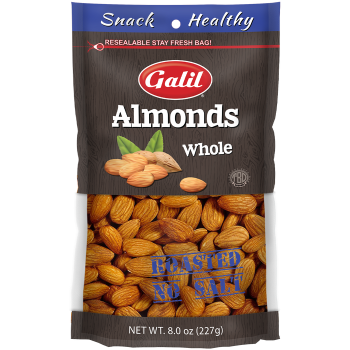 Almonds | Roasted/No Salt | 8 oz | Galil