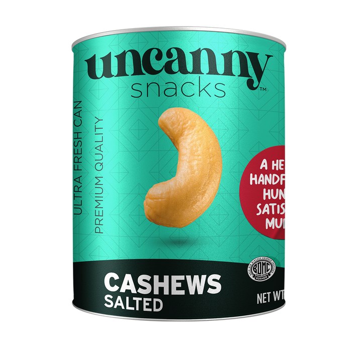 Roasted & Salted Cashews | Can | 1.3 oz | Uncanny