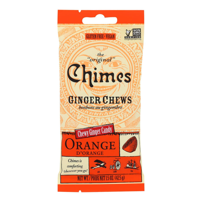 Chimes Orange Citrus Ginger Chews - 1.5 oz Individual Packs - Case of 12