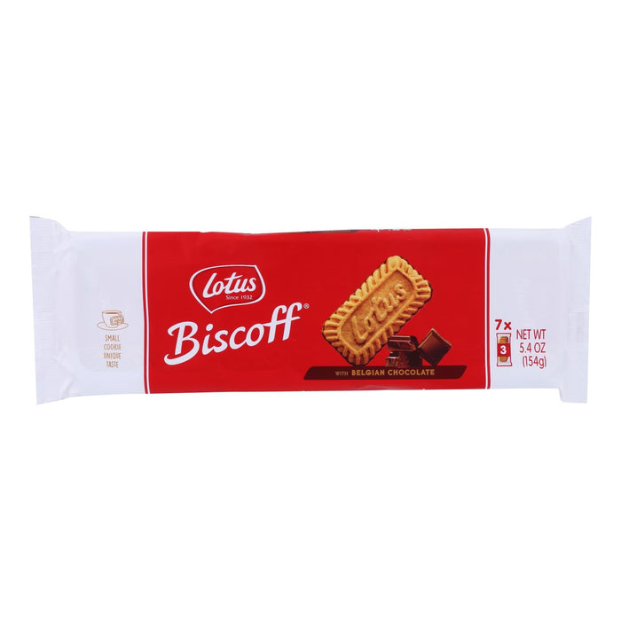 Lotus Biscoff Cookie Caramelized Biscuits with Belgian Chocolate, 5.4 Oz (Pack of 12)