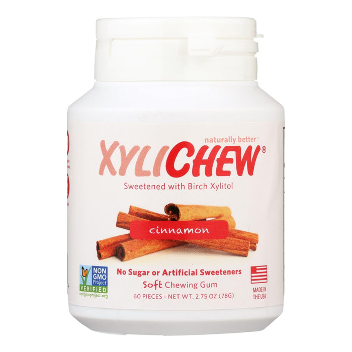 Xylichew Gum Cinnamon, 60-Piece Jar