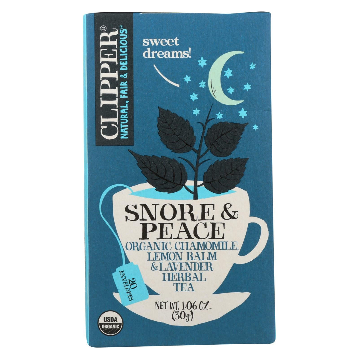 Clipper Tea Organic Snore and Peace Herbal Tea, 20 Bags, Pack of 6 ...