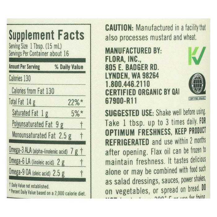 Flora Flax Oil, 8.5 oz