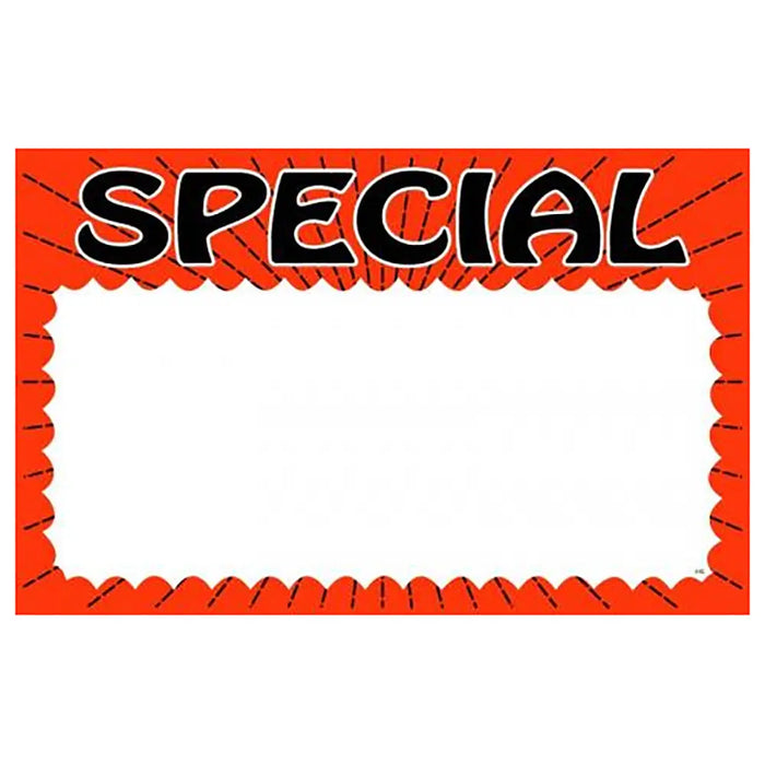 Special Red Print Sign Card Glossy 7" x 11"